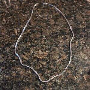 Monet Silver tone box Chain Necklace 32 inches